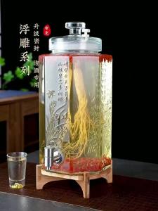 KuaKe | High Quality Thickened Glass Wine Bottle With Faucet