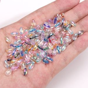 4x7mm 10g/bag Domestic High-Quality Glass Rice Beads With Iridescent Colors Beads For Handmade Bracelet Necklace Earring Keychain DIY Craft Jewelry Making Accessories