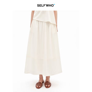 Silk Blend Waistband A-Line Skirt