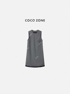 Coco Zone Casual Letter Sleeveless Straight Tube Vest Dress Womens Simple Stylish Spring Fashion Street Style Midi Dress