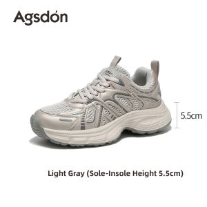 Agsdon | Thick Sole Chunky Shoe Breathable Increased Height Sport Shoes