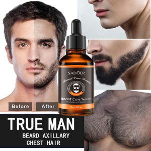 Beard Growth Serum for Men - Fast & Thicker Beard Oil with Natural Ingredients - Moisturizing & Softening Mustache & Facial Hair Care - Essential Oil for Fuller Beard
