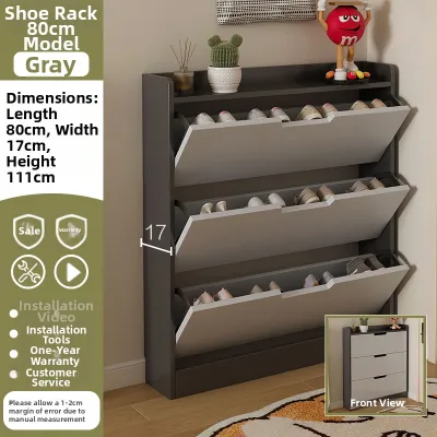 Slim Narrow Flip-top Shoe Cabinet