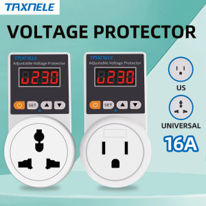 TAXNELE Automatic Voltage Protector Socket AC 220V Adjustable 16A EU Plug US Plug Safe Refrigerator Protect