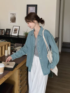 MANWUJINGLING | Retro Hong Kong Style Embroidered Denim Jacket Womens Shirt