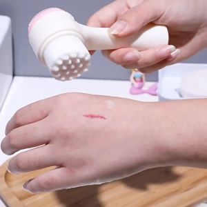 Facial Cleansing Brush Silicone - Double Sided Face Brush Soft for Sensitive Skin Pore Cleaner