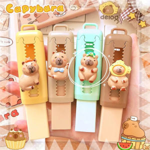 Kawaii Cute Push Pull Capybara Eraser Soft School Supplies Clean Mess Free Stationary Office Student Rubber Eraser For Kids Gift