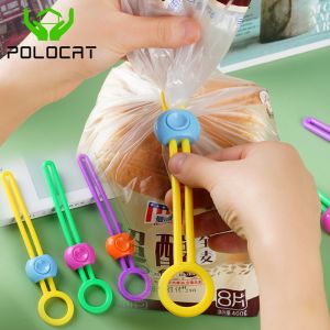 Polocat Food Seal Clip Reusable Kitchen Food Seal Binding Belt for Binding Food Storage Accessories Random Color