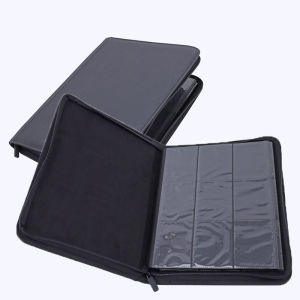 9-Grid Card Book with 360 Slots 9-Pocket Card Zipper Album Clip Side Pocket Storage Card Case for Game Card and Photo