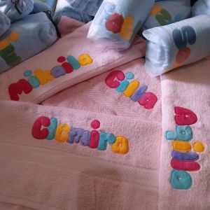 Handuk nama / Handuk custom bordir nama size 50 x 100cm / Handuk mandi nama / Handuk anak