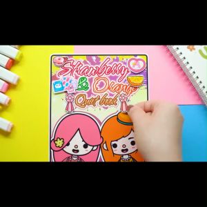 Ngôi nhà búp bê giấy Strawberry và Orange học liệu bóc dán Tocaboca cho bé