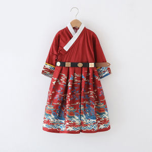 Boys Hanfu Long Robe Spring Outfit Flying Fish Ming Dynasty Costume Childrens Martial Artist Tang Suit Kindergarten Performance Clothes