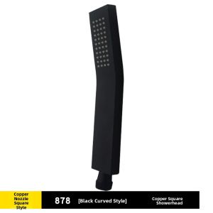 Black Handheld Bathroom Copper Shower Head for Hot Water Heater Bathtub Modern Style Rainfall Function Adjustable Bracket Included