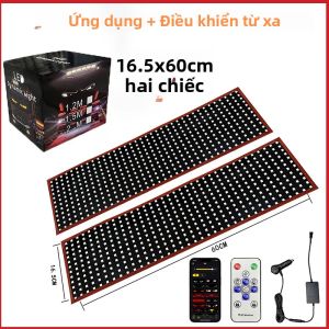 Đèn LED Pixel Panel Cỡ Lớn Kiểu Mắt Quỷ Cho Xe Tải Với Điều Khiển Nhạc Từ Xa Hiển Thị Chữ Cuộn Tùy Chỉnh 12V Lắp Trên Kính Chắn Gió