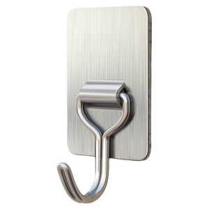 Stainless Steel Strong Load Bearing Hook for Clothes Storage in Kitchen No Drilling Needed Adhesive Wall Mounted Hook