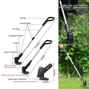 [ส่งจากไทย] เครื่องตัดหญ้าไร้สายไฟฟ้าความยาวเครื่องตัดหญ้าแบบพกพามินิเครื่องตัดหญ้าสวน / สนามหญ้า / เตียงดอกไม้ / ริมถนนชาร์จ USB