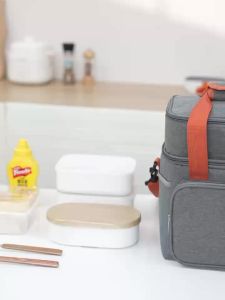High-Capacity Double Layer Lunch Box Bag with Comfortable Handle and Strap RH2506