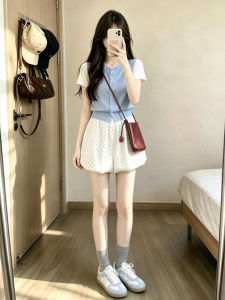 Ge·an·fei | OOTD Styling Short Sleeve T-shirt and Flower Bud Skirt Set 2026