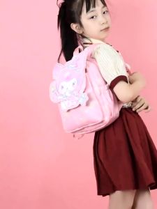 Kuromi Childrens Girls School Bag Kindergarten Backpack Purple Pink School Bag Cute Cartoon Bag kid