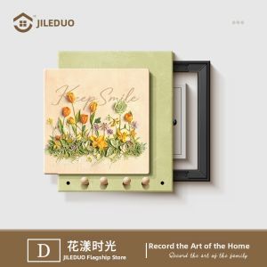 JILEDUO | Decorative Cover for Circuit Breaker No-drilling Installation Flower Oil Painting
