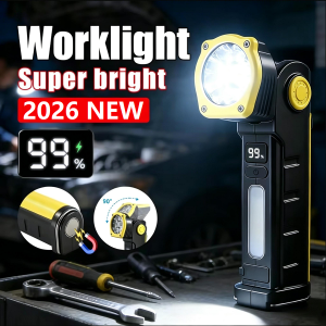 Powerful COB LED Work Light Type-C Rechargeable Flashlight Strong Magnet Working Light for Camping Car Repai Emergency Warning