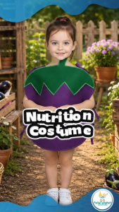 Nutrition Month Eggplant / Talong Bilog V2 Vegetables and Fruits Cosplay Costume For Kids