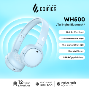 Tai nghe Bluetooth Edifier WH500 | Thời gian phát lên đến 40 giờ | Khử ồn đàm thoại | Thiết kế đóng gập linh động | Bảo hành 15 Tháng