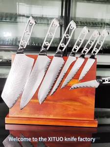 XITUO Kitchen Knives 1-6PCS Set Damascus Steel Blank Blade Chef Knives Sharp Handmade Personalized DIY Custom Knife Accessories