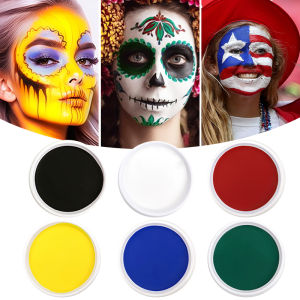 6-Color Facial and Body PaintSafe Water-Soluble Single-Color Face Paint for StageCosplayHalloweenWater-Based Makeup Palette