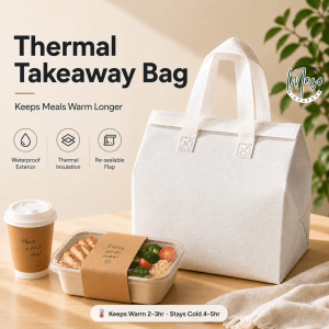 Essential Insulated Thermal Lunch Bag with Durable Thermal Foil and Waterproof Fabric - Reusable Food Carrier for Takeaway & Picnic