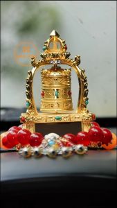 Tháp Kinh Luân Xoay Bằng Đồng OmManiPadmeHum Năng Lượng Mặt Trời Bánh Xe Cầu Nguyện