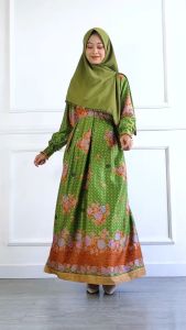 Gamis Muslimat Nu Seragam Pengajian Hijau Muda & Tua Bahan Semi Sutra Busui SVJ Nahdlatul Ulama