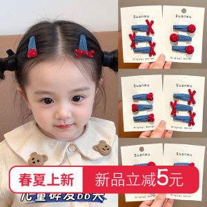 Red Polka Dot Hair Clips for Girls Sweet Butterfly Knot Hair Accessories Baby Girl Hair Decorations Front Bangs Hair Grips