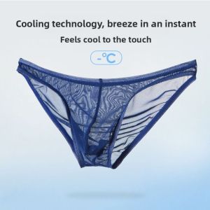 New Design Sensation Mesh Underwear Men Summer Semi-Transparent Ice Silk Pants Breathable Ultra-Thin Low Waist Fashionable Triangle Pants