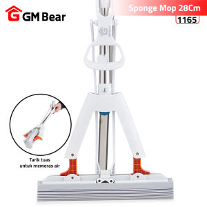 GM Bear Alat Pel Lantai Spons Sponge Karet Praktis Daya Serap Tinggi Peras Otomatis 1165/1168 - Sponge Mop 28cm
