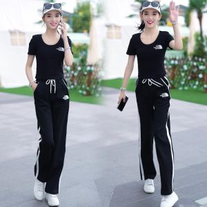 Casual Stylish Sportswear Set for Women Short Sleeve Two Piece Suite Anti-Aging Fashionable Perfect for Summer by Xiangduor