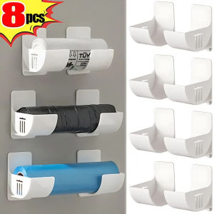 8/2 cái giá đỡ túi rác treo tường sắp xếp hộp đựng túi đựng rác tiện lợi hộp đựng màng túi nhựa dụng cụ định lượng cho nhà bếp kệ