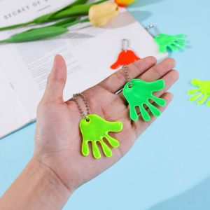 10PCS Small Palm-Shaped Reflective Pendant for Car Headlight Reflection Bookbag Decoration Reflective Hanging Ornamen