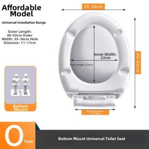 TEKANAI | Home Universal Thickened Slow-close Toilet Seat Cover