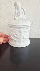 Ceramic angel trinket box