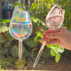 Tulip Flower Glass Plant Water Dripper Automatic Irrigation Device Lightweight for Houseplant Garden Drip Supply