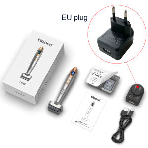Authentic Bio 6 120 Pins 0.2mm Electric Vibration Microneedling Derma Stamp Blue Red Light Skin Care Beauty Machine Kit