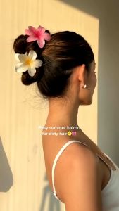 MI-C1092 Jepit Rambut Bunga Kamboja Wanita Hair Clip / Jepitan Rambut Cantik Cewek Korea / Jedai