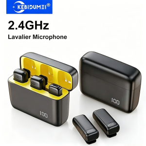 Kebidumei | KEBIDUMEI Wireless Lavalier Microphone 2.4G Wireless Microphones Mini Noise Reduction Video Recording Microphone For Vlog Live