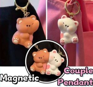 2Pcs Phim Hoạt Hình Tình Yêu Gấu móc khóa từ Dính Với Bạn túi đôi đồ treo trang trí Phụ Kiện Món Quà Người Bạn