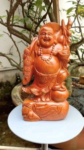 Tượng Phật Di Lặc vác cành đào cao 40cm - Tượng Phong Thủy - Trang Trí Nhà Cửa - Quà Tặng Ý Nghĩa - Quà Tặng Gỗ Mỹ Nghệ