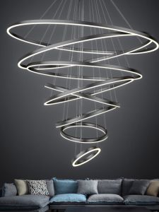 Modern Minimalist Large Chandelier Living Room Light Villa Staircase Creative Individual Art Lighting Fixtures Internet Famous