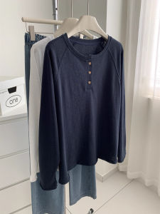 MISHANGYICHU | Snow Cotton Round Neck Long Sleeve T-shirt Loose Casual