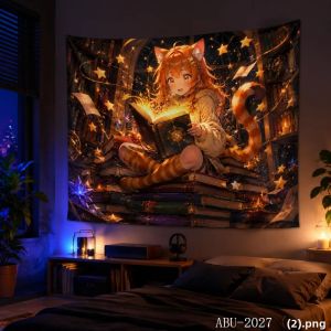 VIKAMA Forest Aurora Anime Tấm Thảm Đầy Màu Sắc Phong Cảnh Đầy Sao Treo Tường Trang Trí Thẩm Mỹ Cho Tuổi Teen Ký Túc Xá Phòng Ngủ Otaku Phòng