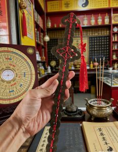 Five Emperor Coins Decorative Artifact with Red Tassel for Home Décor